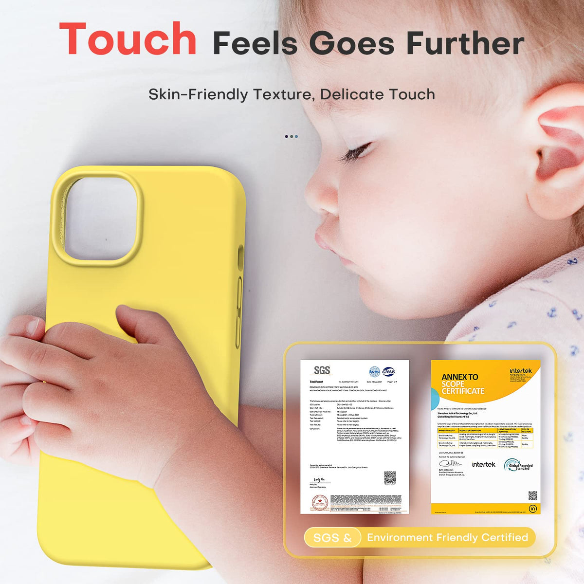 TOCOL 5 in 1 for iPhone 14 Case, with 2 Pack Screen Protector + 2 Pack Camera Lens Protector, Liquid Silicone Phone Case for iPhone 14, Yellow