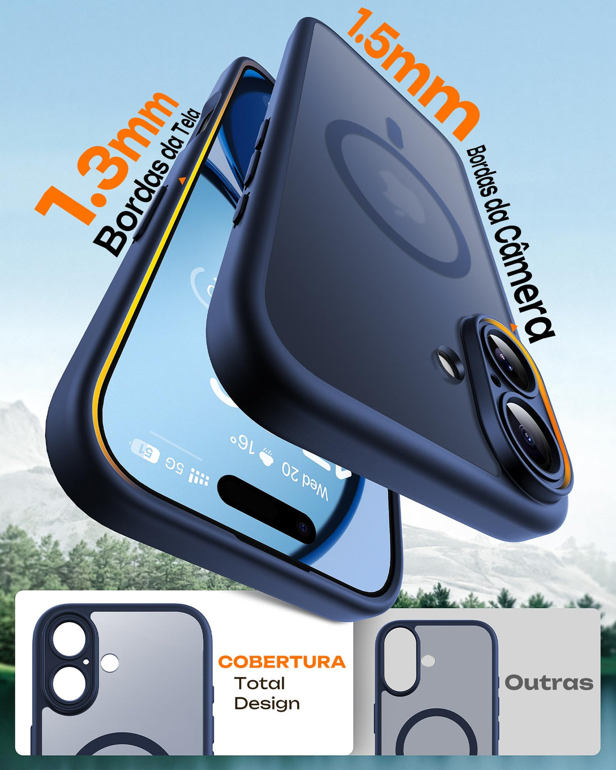 TOCOL for iPhone 17 Case, Compatible with MagSafe, Dark Blue