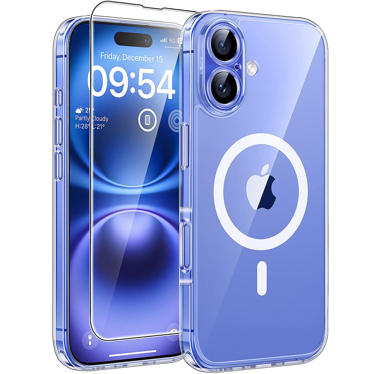 TOCOL Magnetic for iPhone 16 Case 6.1-Inch, Fit for MagSafe, Upgraded [Full Camera Protection] [Never Yellowing] [14FT Military Grade Drop Tested] Military Shockproof Slim Phone Cover (Clear)