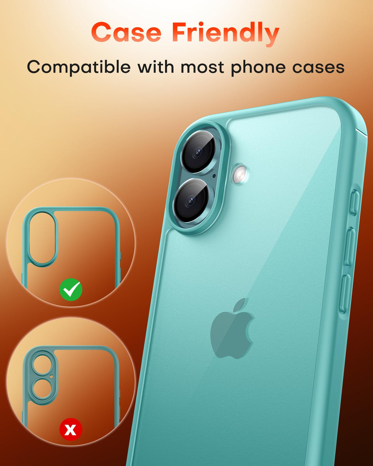 TOCOL Camera Lens Protector for iPhone 16 / iPhone 16 Plus Tempered Glass HD Individual Scratch Resistant Camera Cover Accessories Case Friendly 2 Pack（Green）