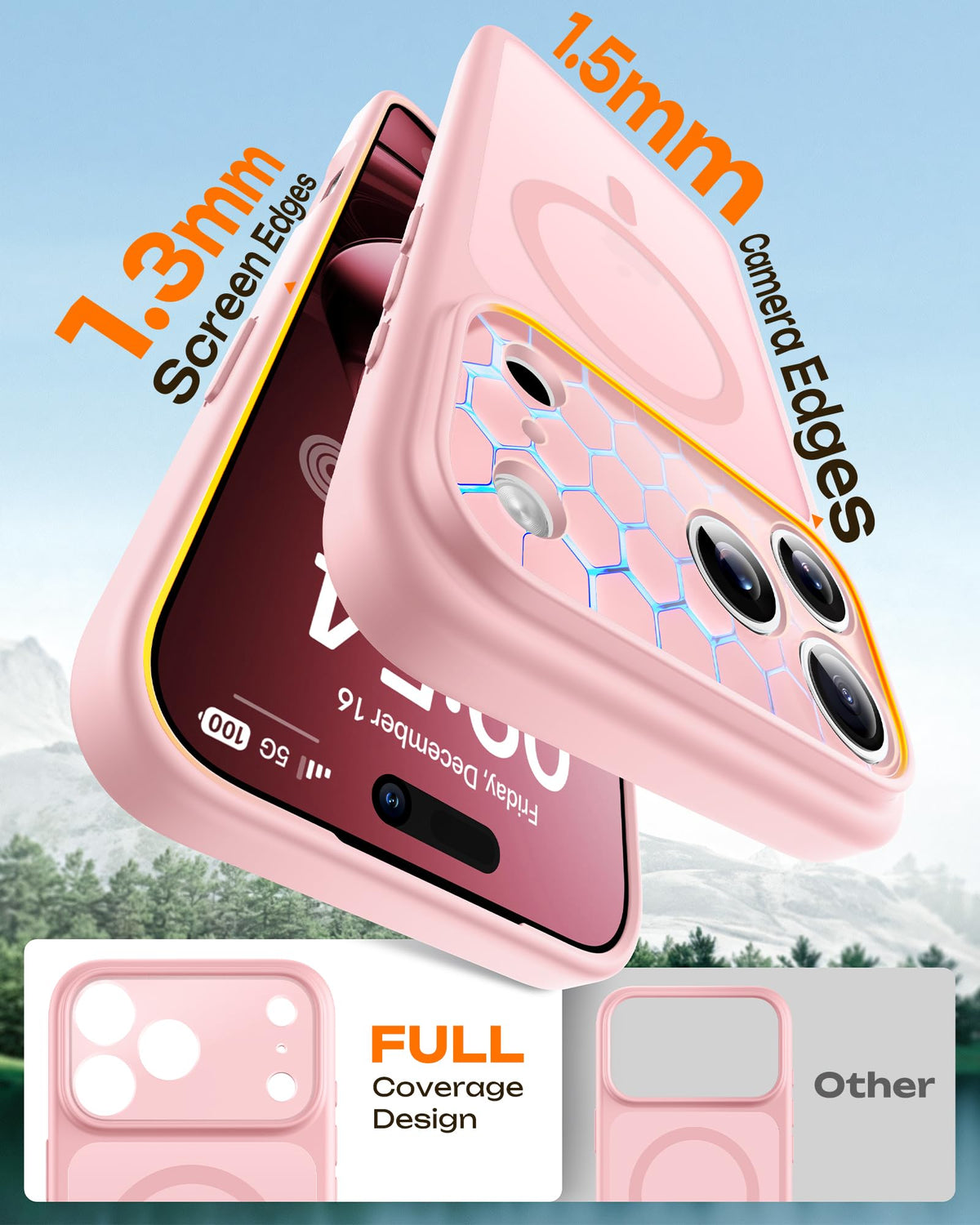TOCOL for iPhone 17 Pro Case, Compatible with MagSafe, Light Pink
