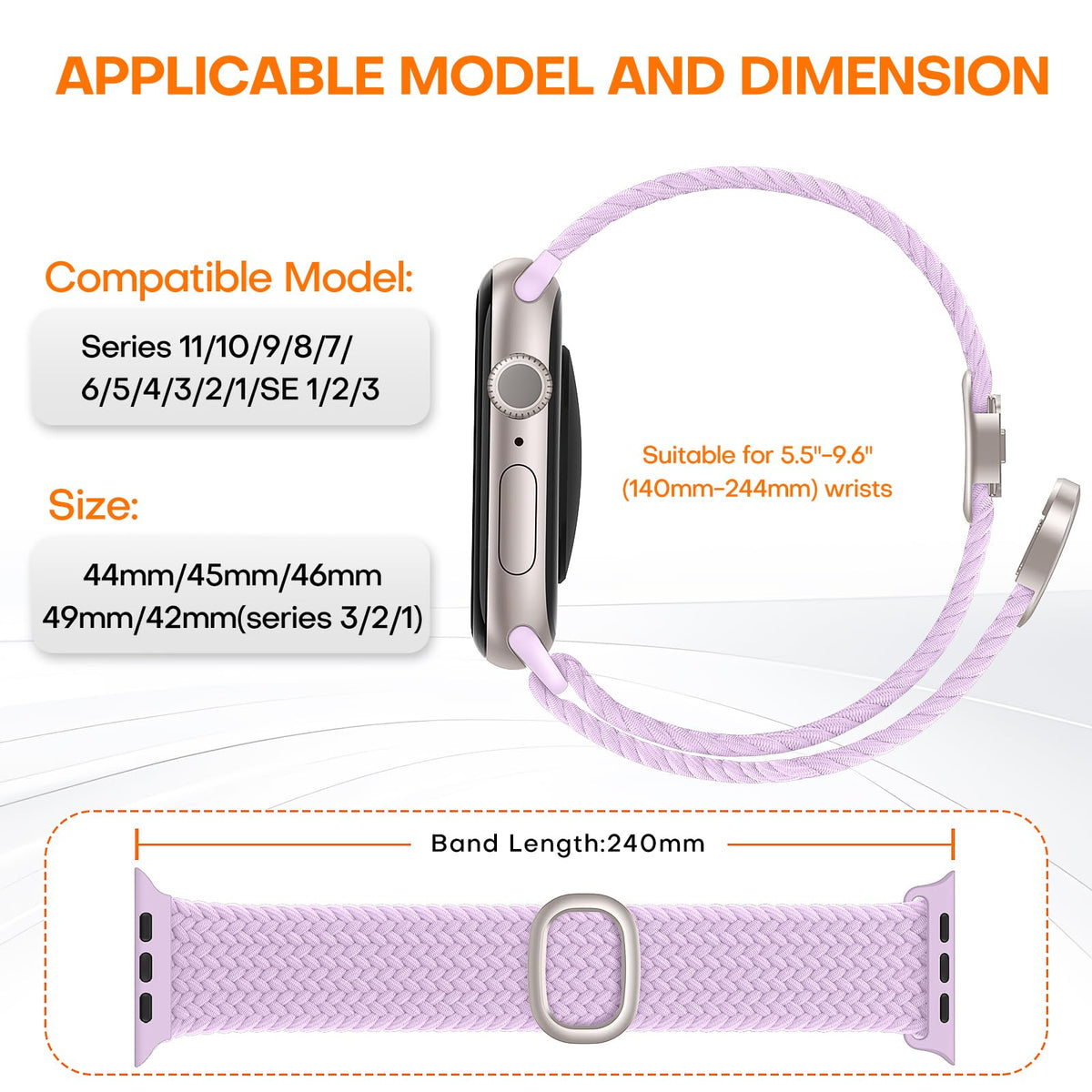 TOCOL Compatible with Apple Watch Bands for Women Men Braided Stretchy Band