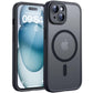 TOCOL Case for iPhone 15, Magsafe, Full Camera Protection, Shockproof, Scratch-Resistant, Translucent Back, Magnetic Mobile Phone Case for iPhone 15, Black