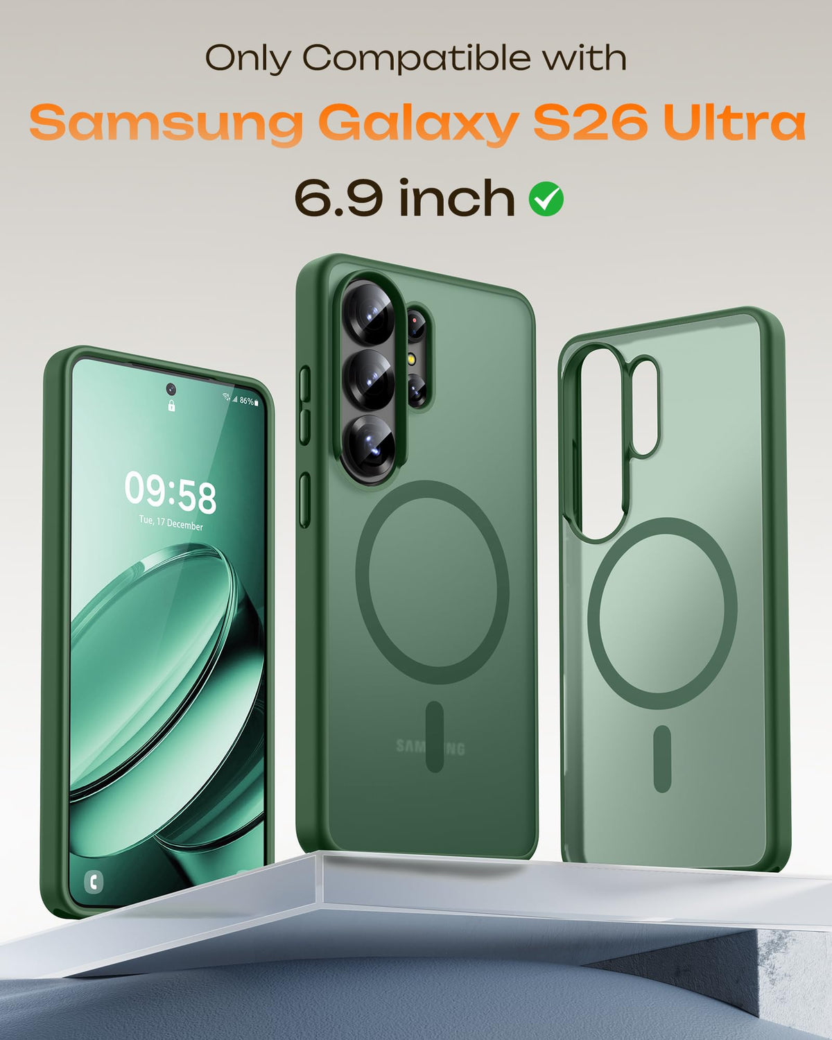 TOCOL for Samsung Galaxy S26 Ultra Case, Fit for MagSafe, Alpine Green