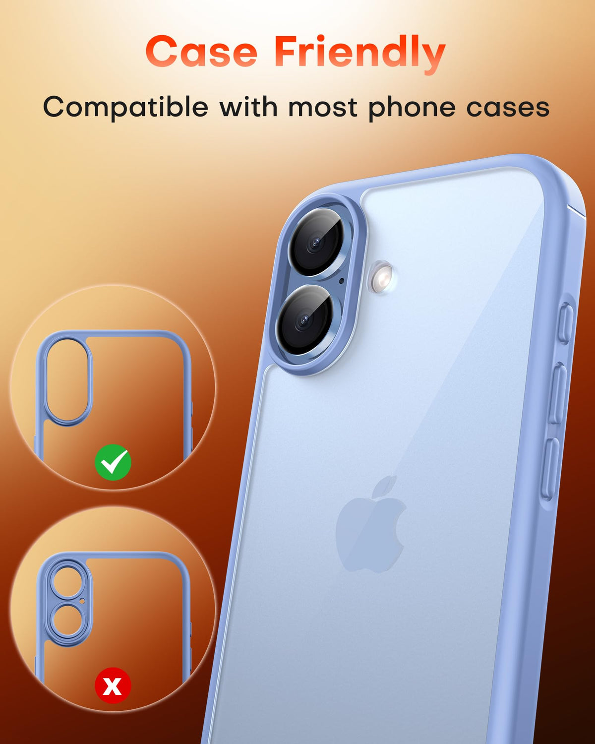 TOCOL Camera Lens Protector for iPhone 17 Tempered Glass HD Individual Scratch Resistant Camera Cover Accessories Case Friendly 2 Pack（Light Blue）