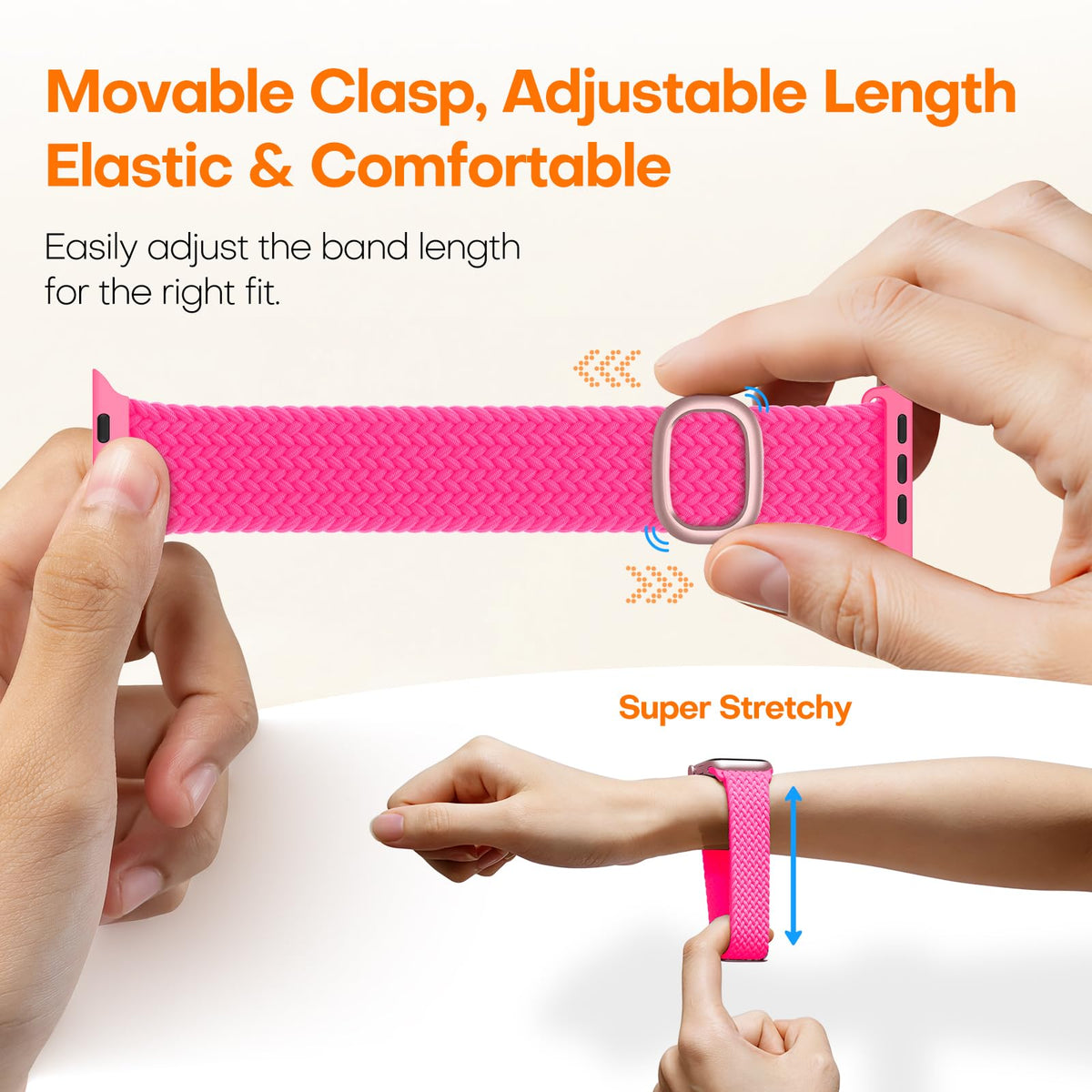 TOCOL Compatible with Apple Watch Bands for Women Men Braided Stretchy Band