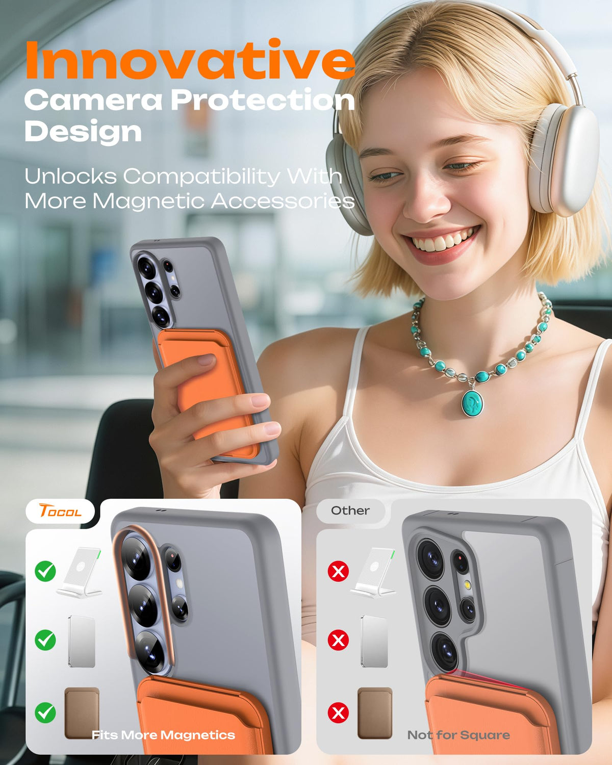 TOCOL for Samsung Galaxy S26 Ultra Case, Compatible with MagSafe, Gray