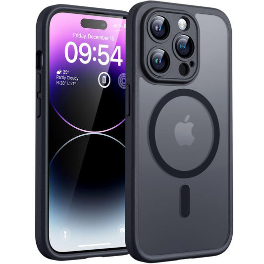 TOCOL for iPhone 14 Pro Case, Compatible with MagSafe, Black