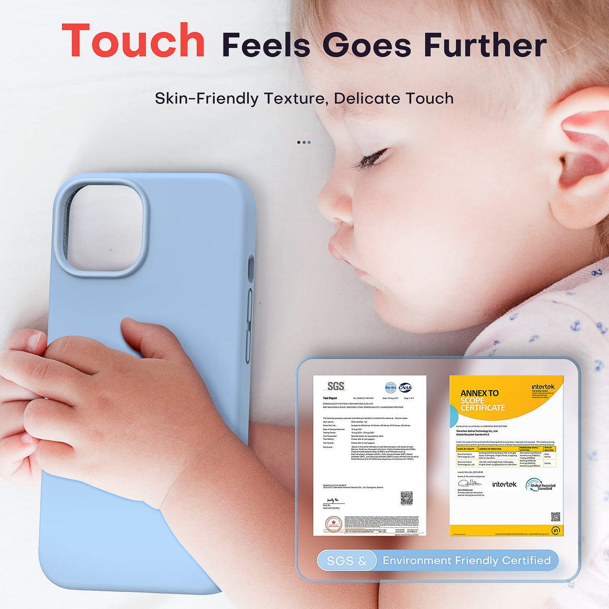 TOCOL for iPhone 14 Case, Slim Silicone Case for 14 6.1 Inch, Precise Fit, Anti-Slip, Drop Protection, Sky Blue