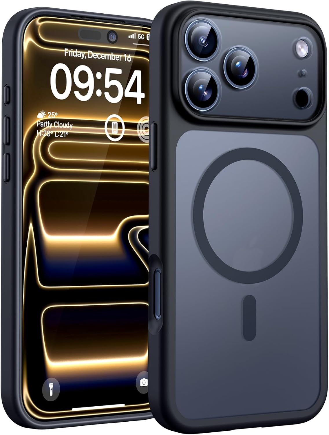 TOCOL Magnetic for iPhone 17 Pro Case 6.3-Inch, Compatible with MagSafe, Full Camera Protection, Built-in Magnetic Ring, Drop Protection Shockproof Slim Translucent Matte Phone Cove