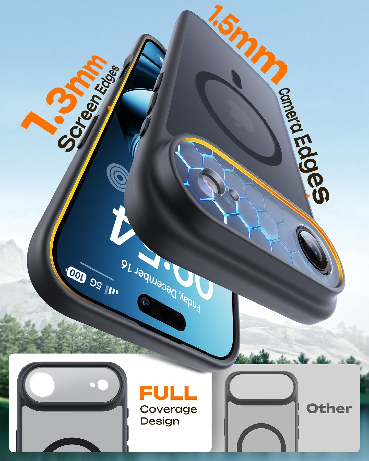 TOCOL for iPhone Air Case, Compatible with MagSafe, Black