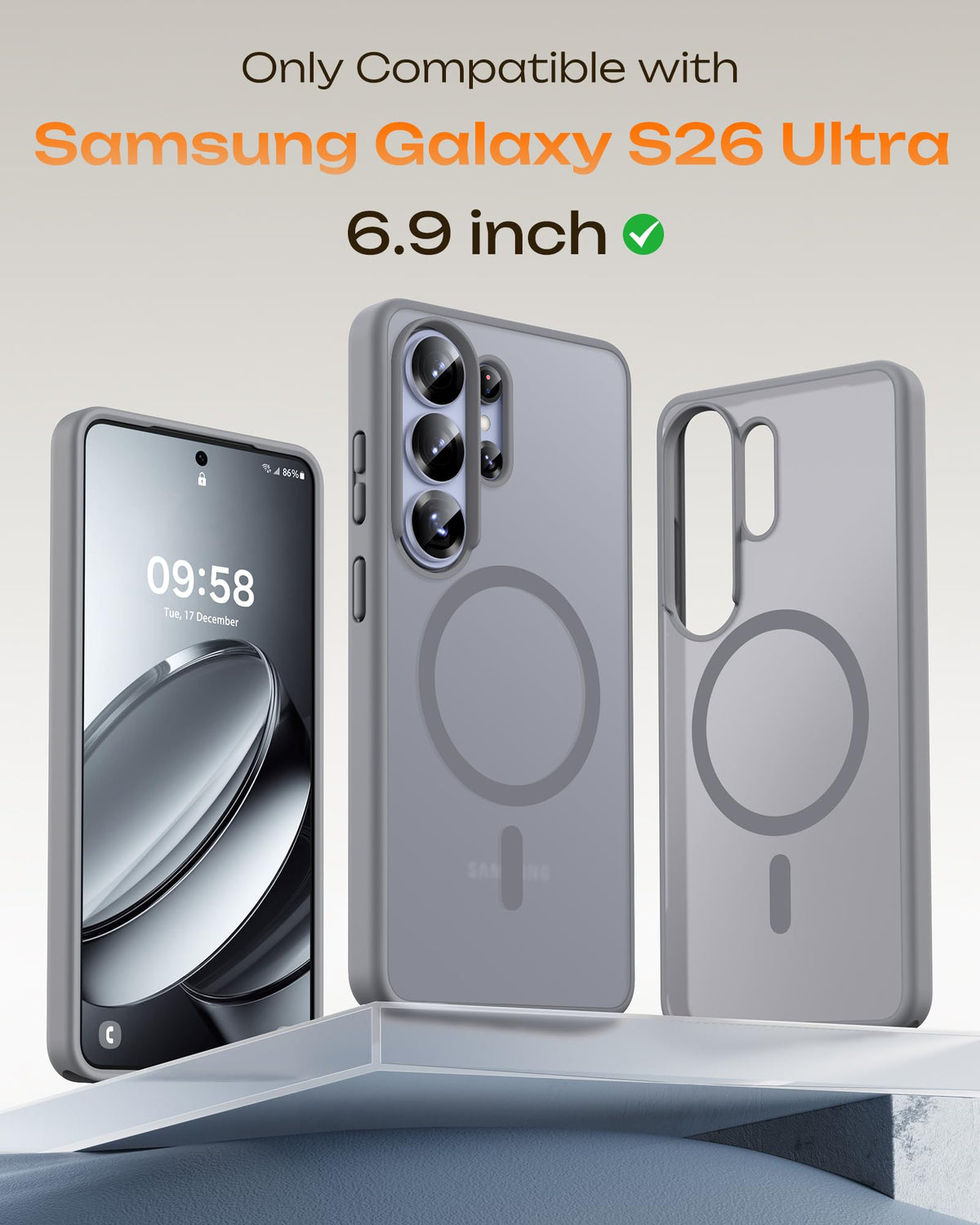 TOCOL for Samsung Galaxy S26 Ultra Case, Compatible with MagSafe, Gray