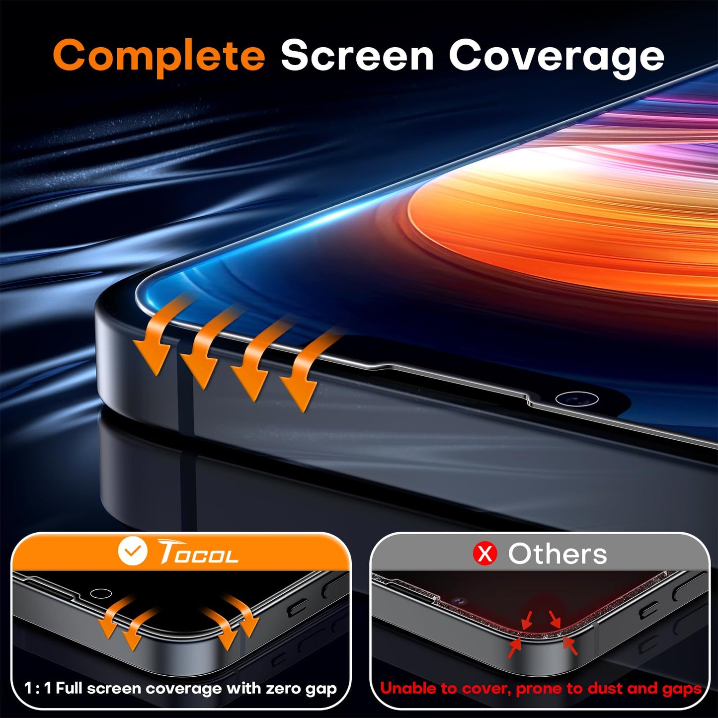 TOCOL for Galaxy S9 Privacy Screen Protector Easy Installation
