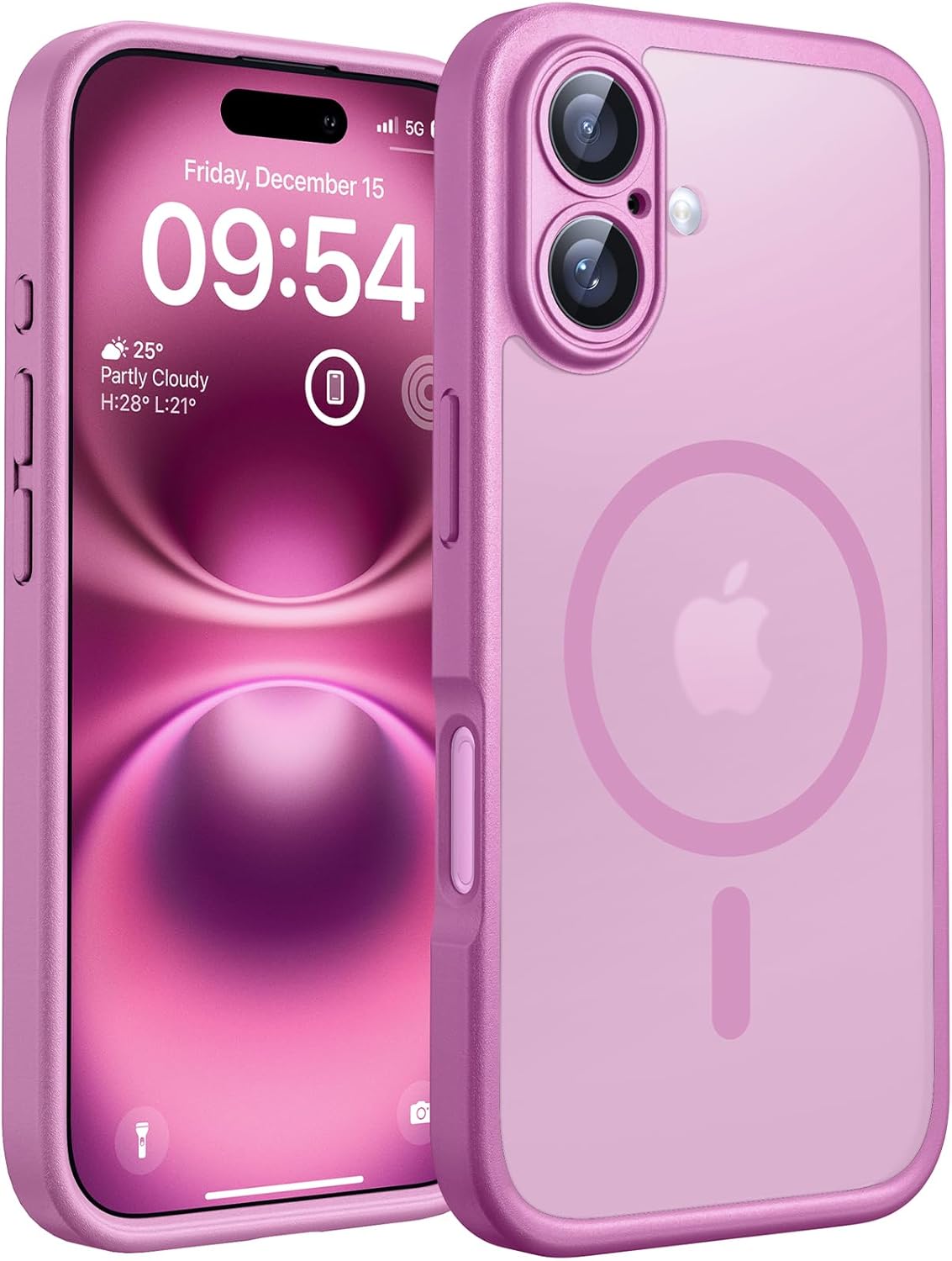 TOCOL Magnetic for iPhone 16 Case 6.1-Inch, Fit for MagSafe, Upgraded [Full Camera Protection], [14FT Military Grade Drop Tested] Shockproof Slim Translucent Matte Back Phone Cover