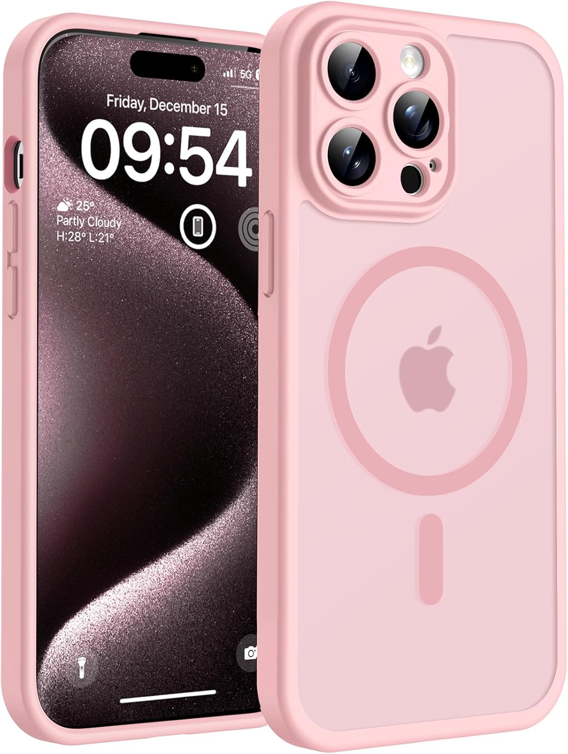 TOCOL Magnetic for iPhone 15 Case 6.1-Inch, Fit for MagSafe, Upgraded Full Camera Protection, 14FT Military Grade Shockproof Thin Slim Frosted Translucent Matte Back Phone Cover (Titan Gray)