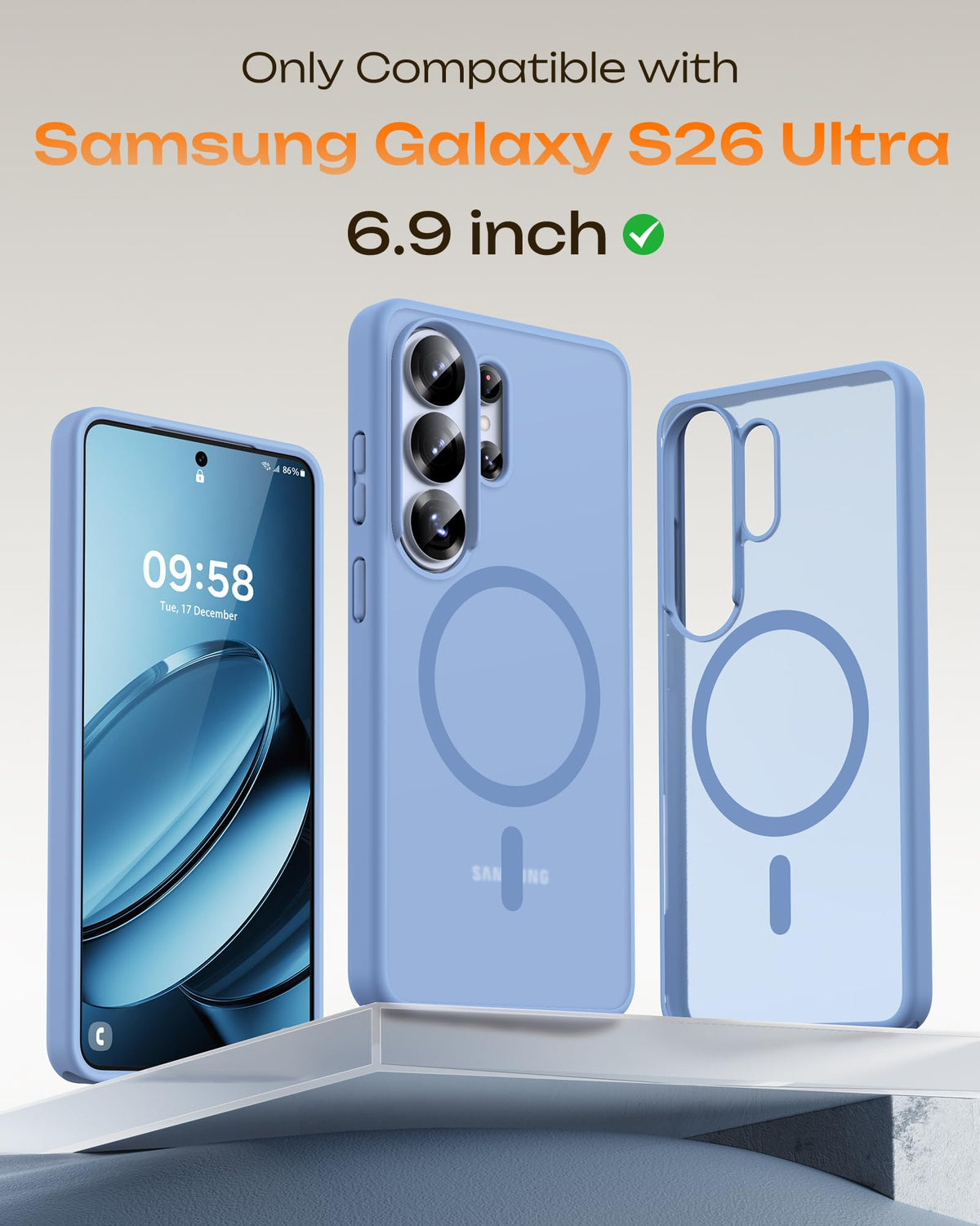 TOCOL for Samsung Galaxy S26 Ultra Case, Compatible with MagSafe, Light Blue