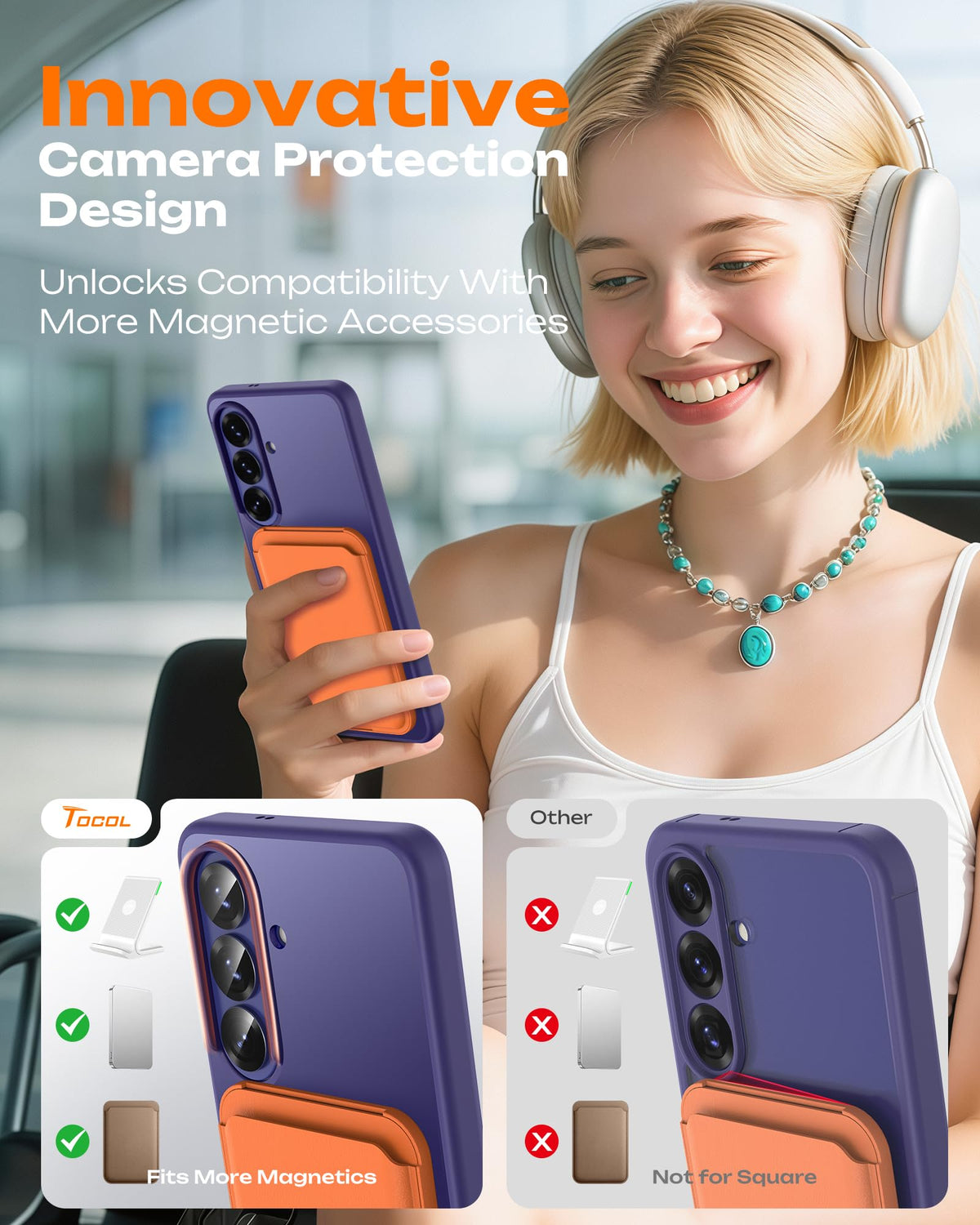 TOCOL for Samsung Galaxy S26 Case, Fit for MagSafe, Midnight Purple