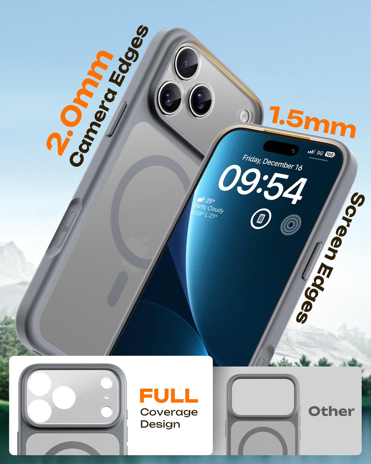 TOCOL for iPhone 18 Pro Max Case, Compatible with MagSafe, Gray