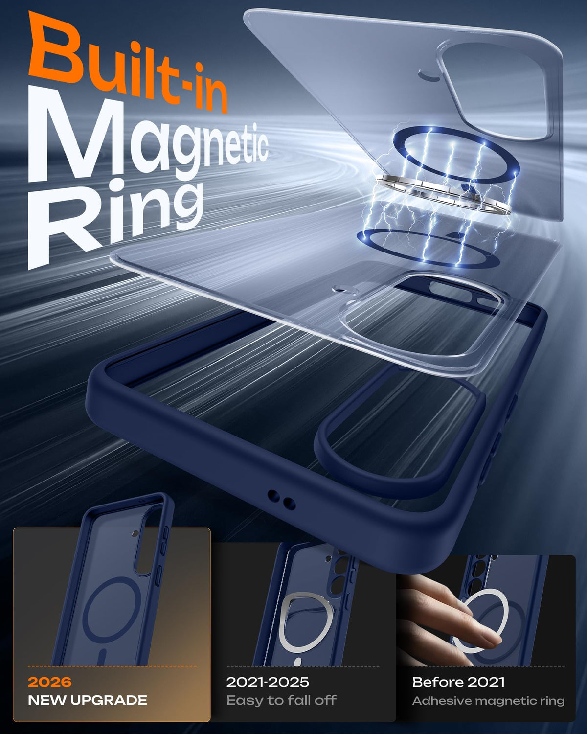TOCOL for Samsung Galaxy S26 Case, Compatible with MagSafe, Dark Blue
