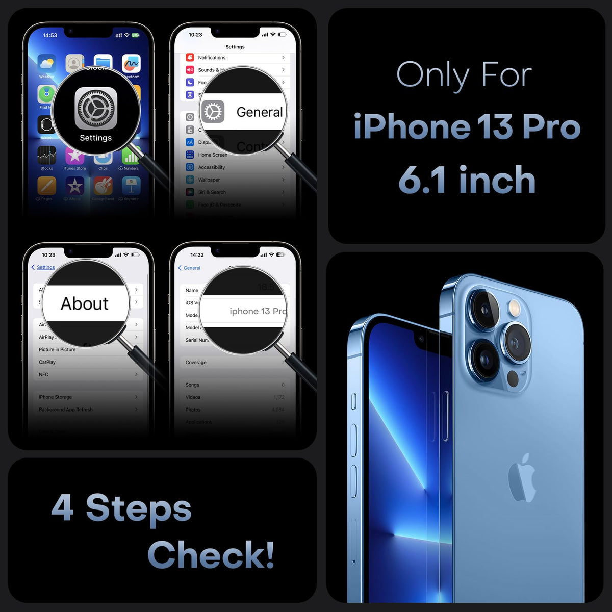 TOCOL for iPhone 13 Pro Case, Compatible with MagSafe, Sierra Blue