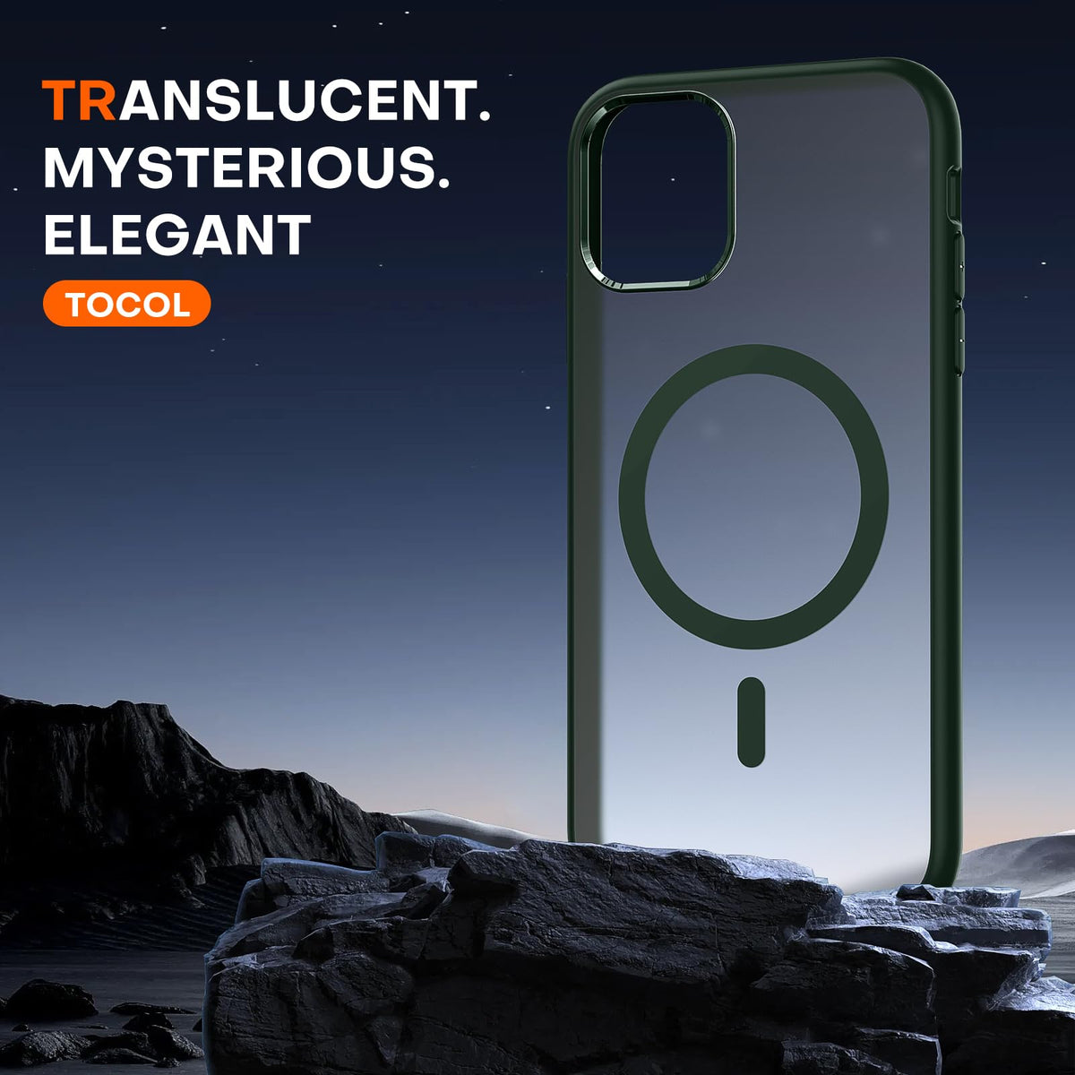 TOCOL For iPhone 11 Pro Case for Magsafe, Shockproof, Anti-Fingerprint, Scratch-Resistant, Translucent Back, Non-Slip, Matt, Magnetic Mobile Phone Case for iPhone 11 Pro, Alpine Green