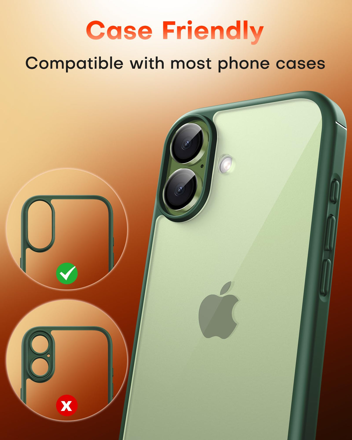 TOCOL Camera Lens Protector for iPhone 17 Tempered Glass HD Individual Scratch Resistant Camera Cover Accessories Case Friendly 2 Pack（Light Green）