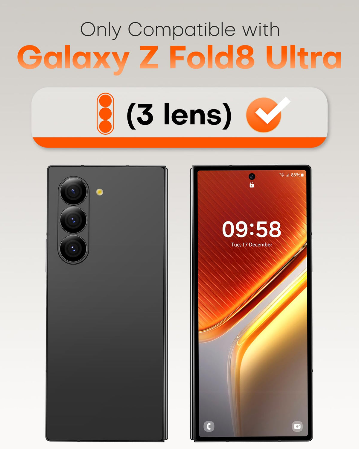 TOCOL 2 Pack for Samsung Galaxy Z Fold 8 Ultra Camera Lens Protector