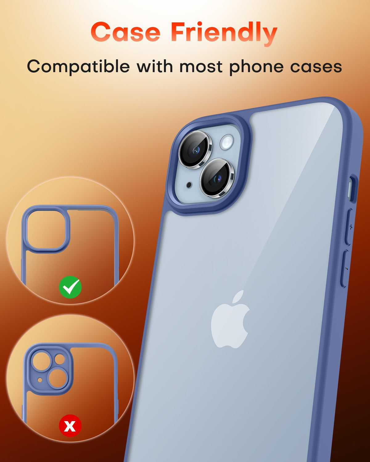 TOCOL Camera Lens Protector for iPhone 14 / iPhone 14 Plus Tempered Glass HD Individual Scratch Resistant Camera Cover Accessories Case Friendly 2 Pack（Clear）
