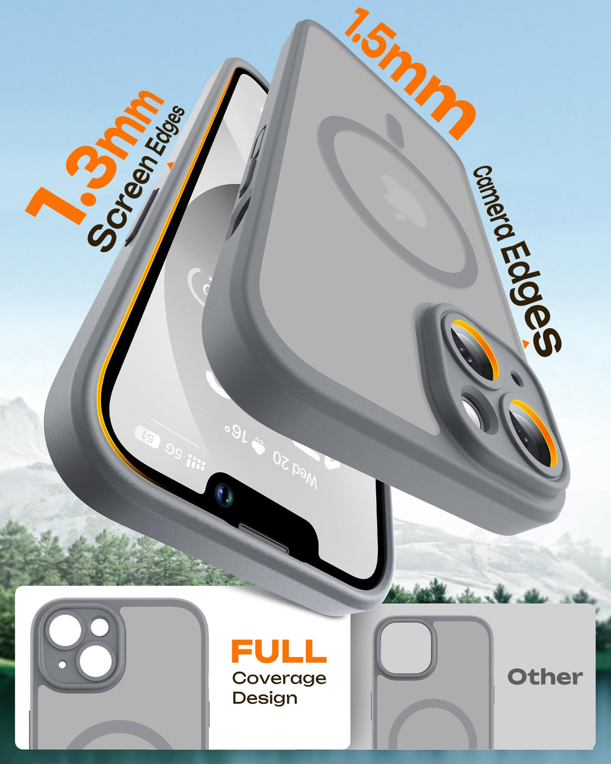 TOCOL for iPhone 13 Case, Compatible with MagSafe, Gray