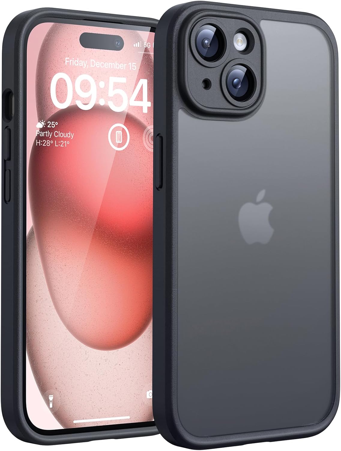 TOCOL Magnetic for iPhone 15 Case 6.1-Inch, Fit for MagSafe, Upgraded Full Camera Protection, 14FT Military Grade Shockproof Thin Slim Frosted Translucent Matte Back Phone Cover (Titan Gray)