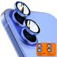 TOCOL Camera Lens Protector for iPhone 16 / iPhone 16 Plus Tempered Glass HD Individual Scratch Resistant Camera Cover Accessories Case Friendly 2 Pack（Blue）