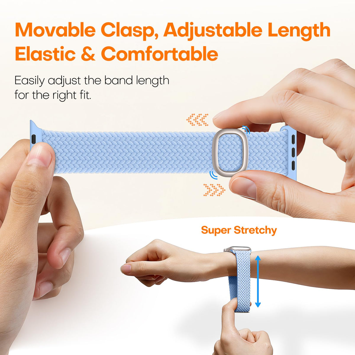 TOCOL Compatible with Apple Watch Bands for Women Men Braided Stretchy Band