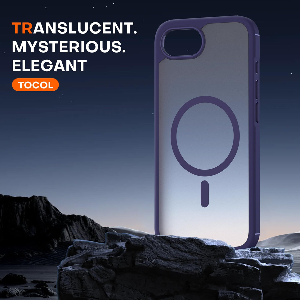 TOCOL for iPhone 17e/16e Case, Compatible with MagSafe, Mdnight Purple