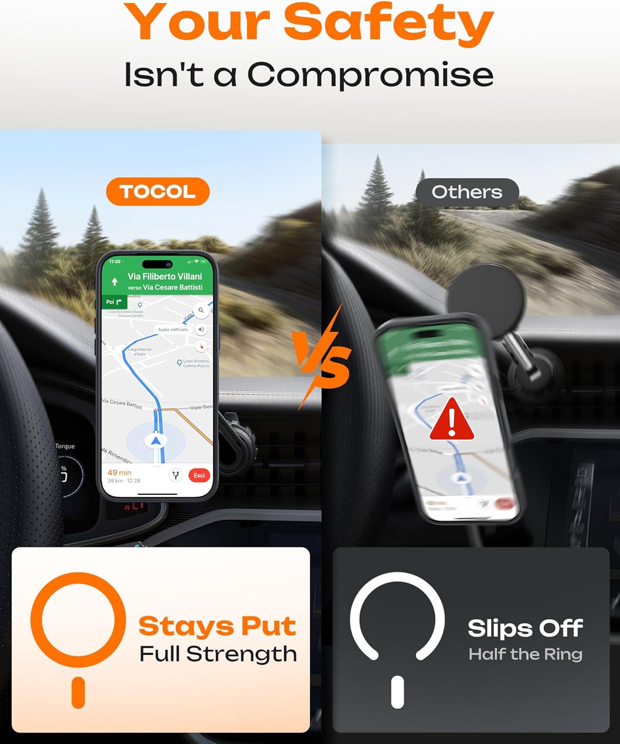 TOCOL Magnetic for iPhone 16 Case 6.1-Inch, Fit for MagSafe, Upgraded [Full Camera Protection], [14FT Military Grade Drop Tested] Shockproof Slim Translucent Matte Back Phone Cover