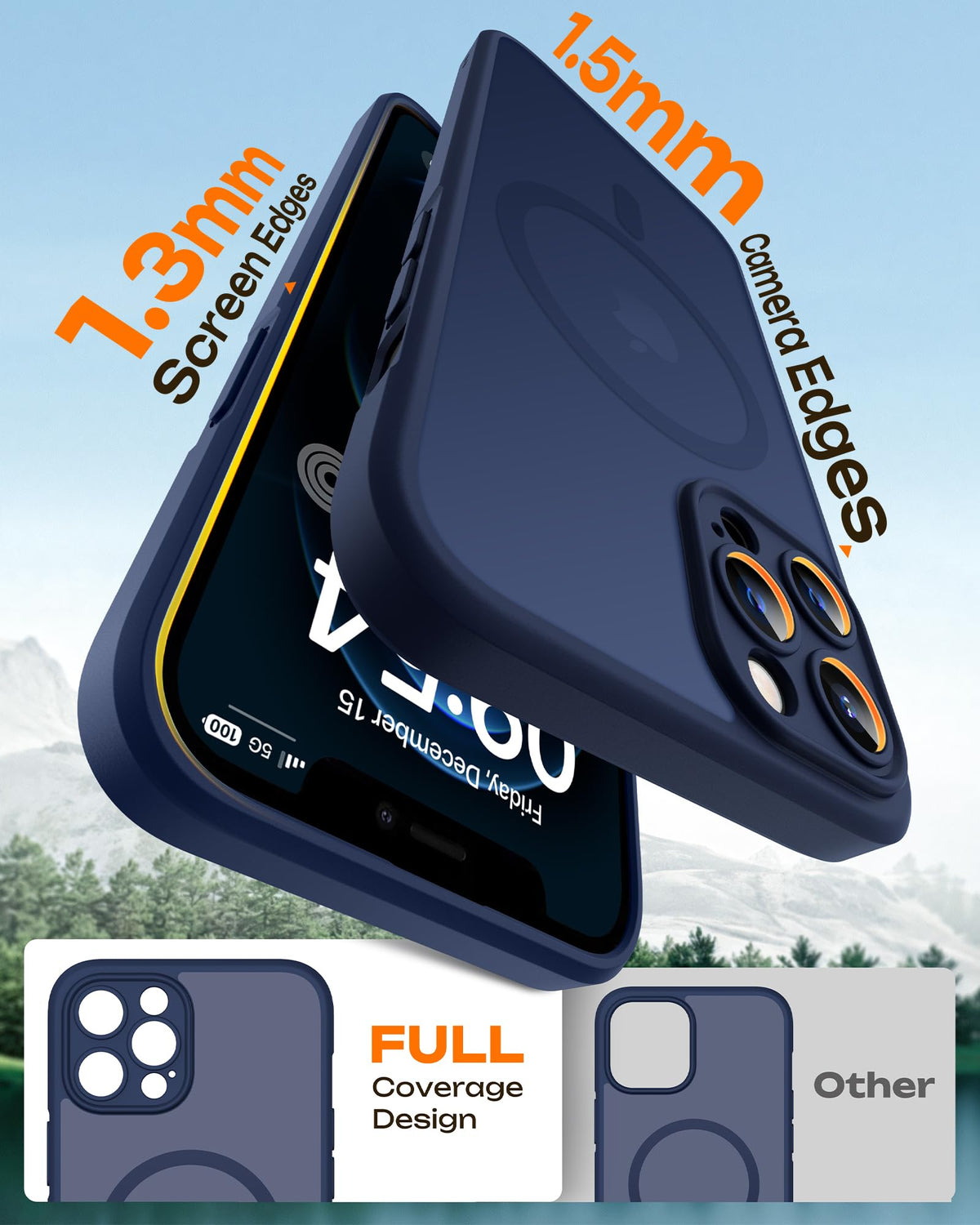 TOCOL for iPhone 12 Pro Max Case, Compatible with MagSafe, Dark Blue