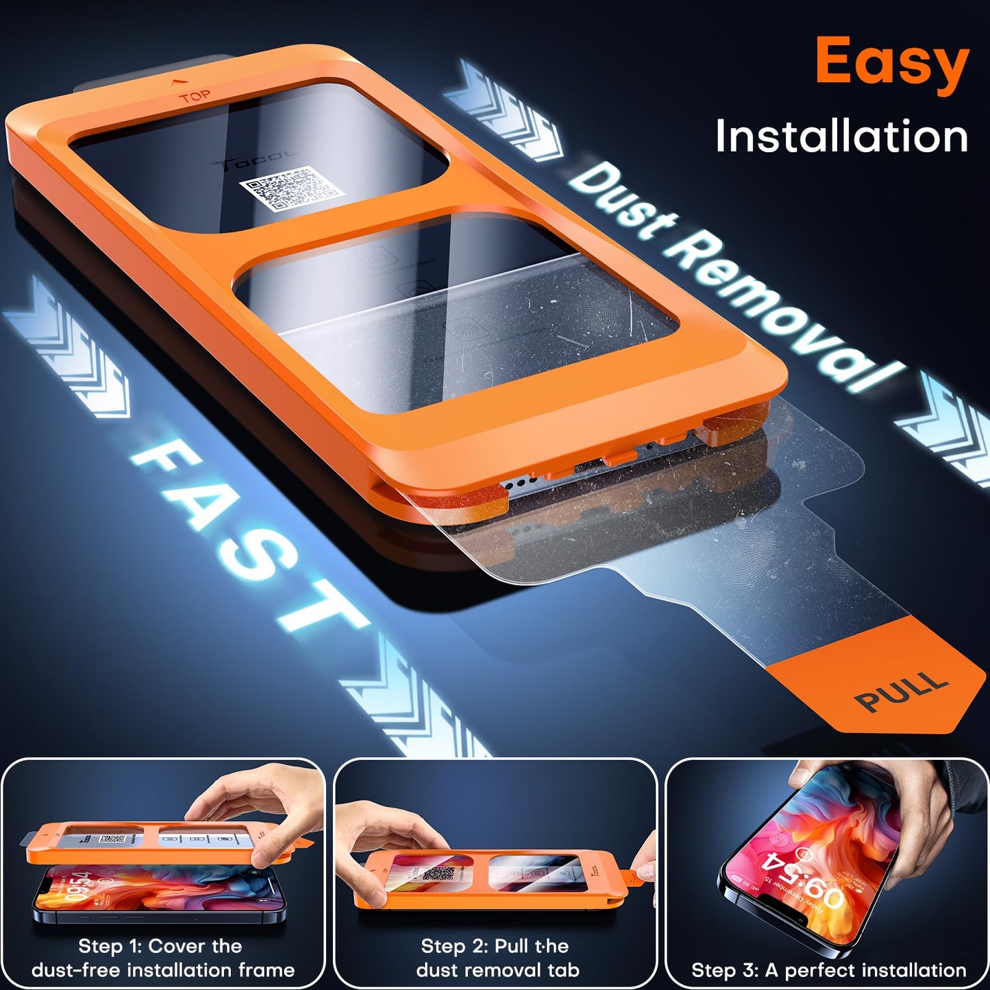 TOCOL for iPhone 13 Pro Screen Protector, Clear