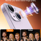 TOCOL Camera Lens Protector for iPhone 14 / iPhone 14 Plus Tempered Glass HD Individual Scratch Resistant Camera Cover Accessories Case Friendly 2 Pack（Light Purple）