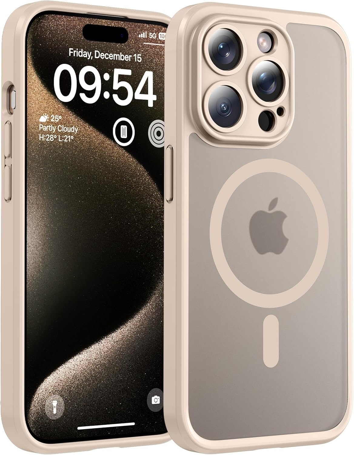 TOCOL Magnetic for iPhone 15 Case 6.1-Inch, Fit for MagSafe, Upgraded Full Camera Protection, 14FT Military Grade Shockproof Thin Slim Frosted Translucent Matte Back Phone Cover (Titan Gray)