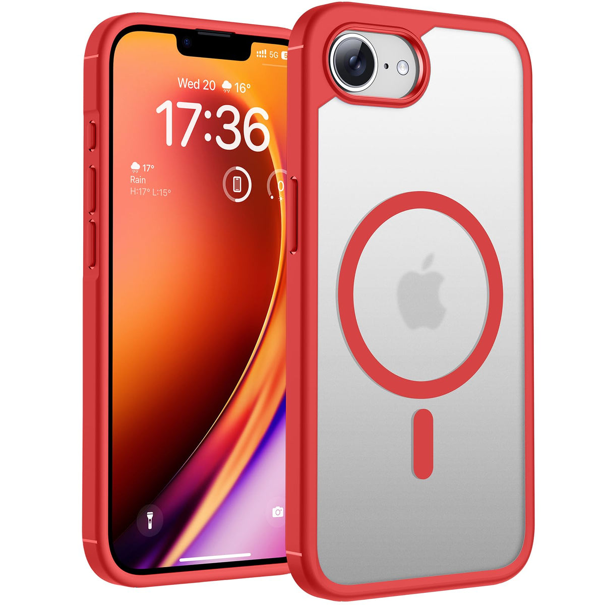 TOCOL for iPhone 17e/16e Case, Compatible with MagSafe, Red