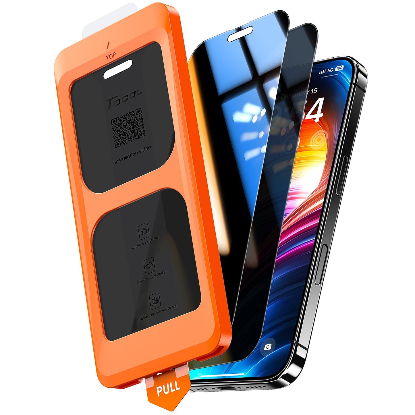 TOCOL for iPhone 16 Plus/iPhone 15 Plus Privacy Screen Protector
