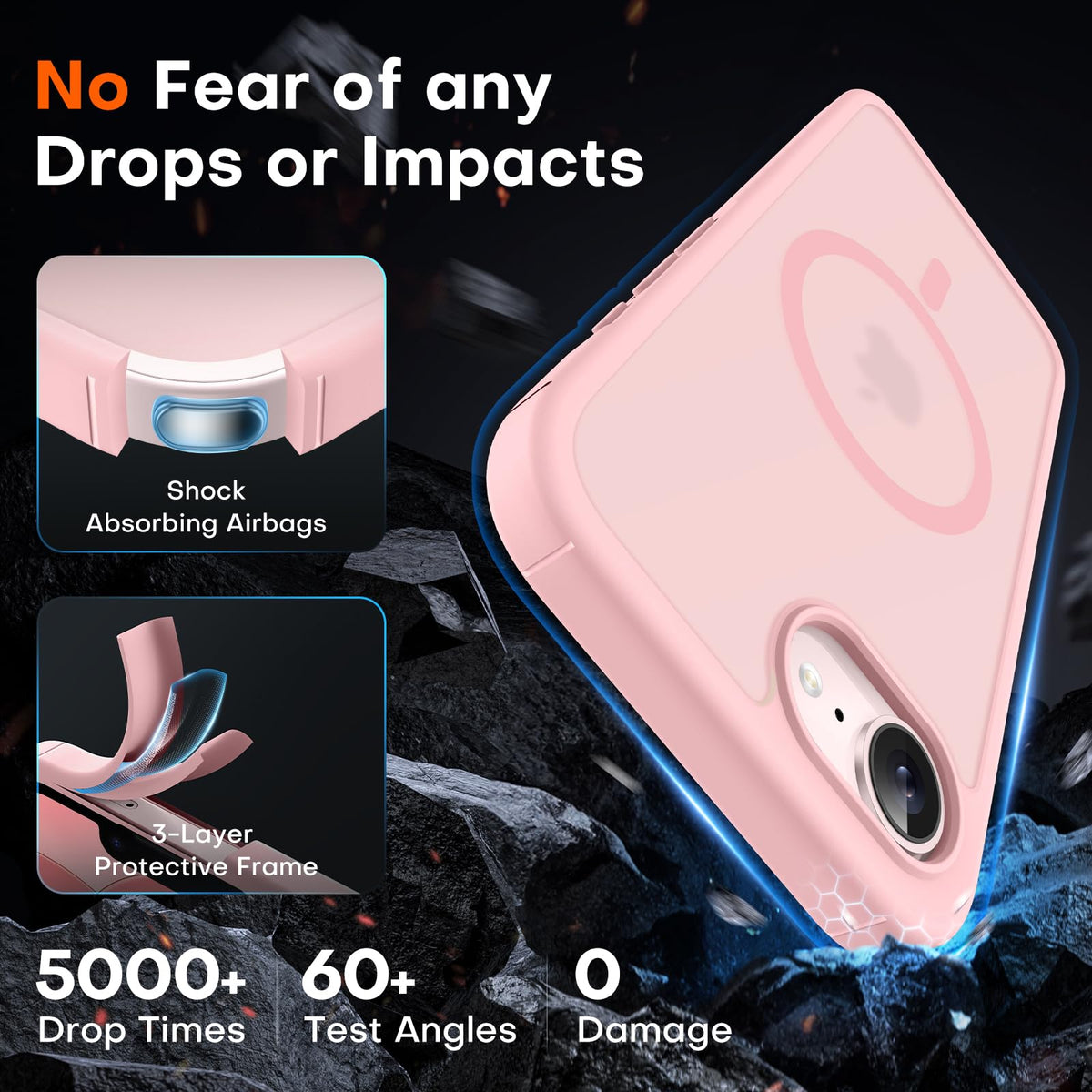TOCOL for iPhone 17e Case, Compatible with MagSafe, Light Pink