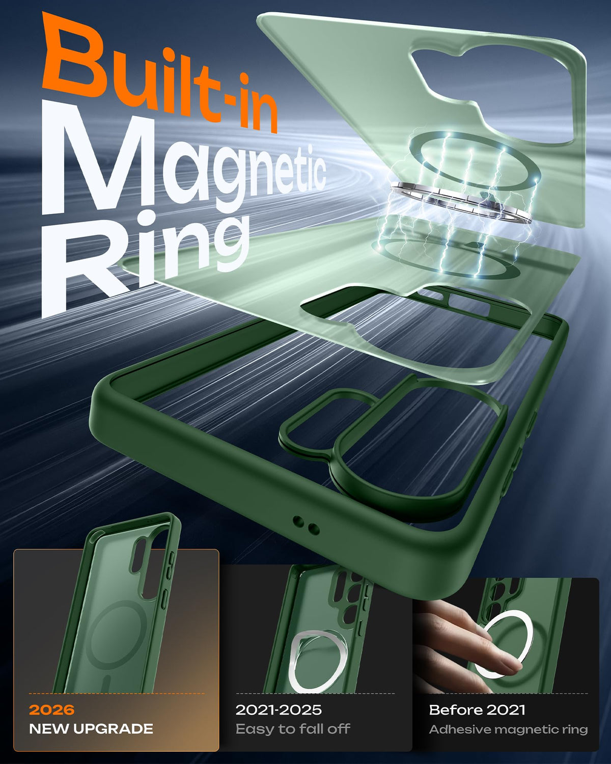 TOCOL for Samsung Galaxy S26 Ultra Case, Fit for MagSafe, Alpine Green