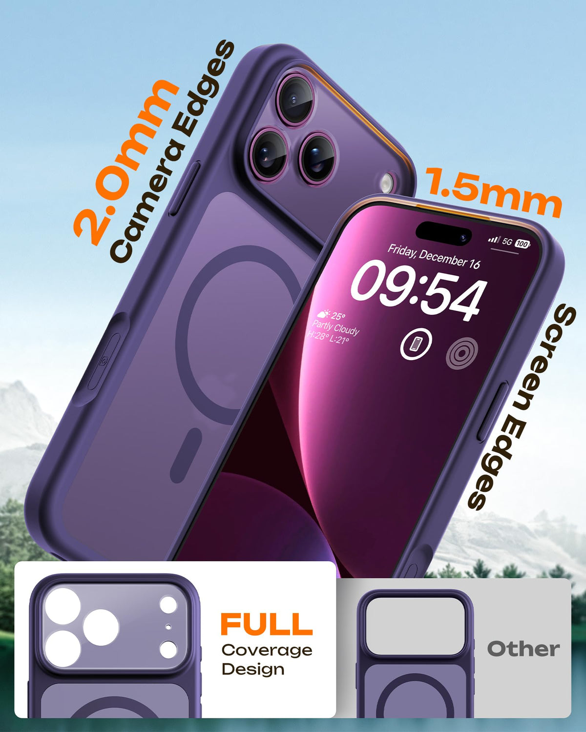 TOCOL for iPhone 18 Pro Max Case, Compatible with MagSafe, Midnight Purple