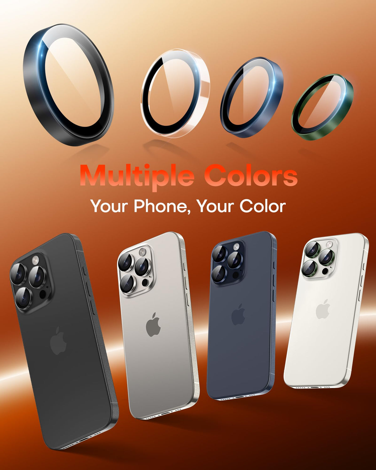 TOCOL for iPhone 15 Pro Max Camera Lens Protector/iPhone 15 Pro Camera Lens Protector Tempered Glass HD Individual Scratch Resistant Cover Accessories Case Friendly 2 Pack（Alpine Green）
