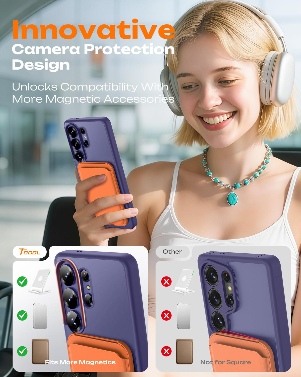 TOCOL for Samsung Galaxy S26 Ultra Case, Fit for MagSafe, Midnight Purple