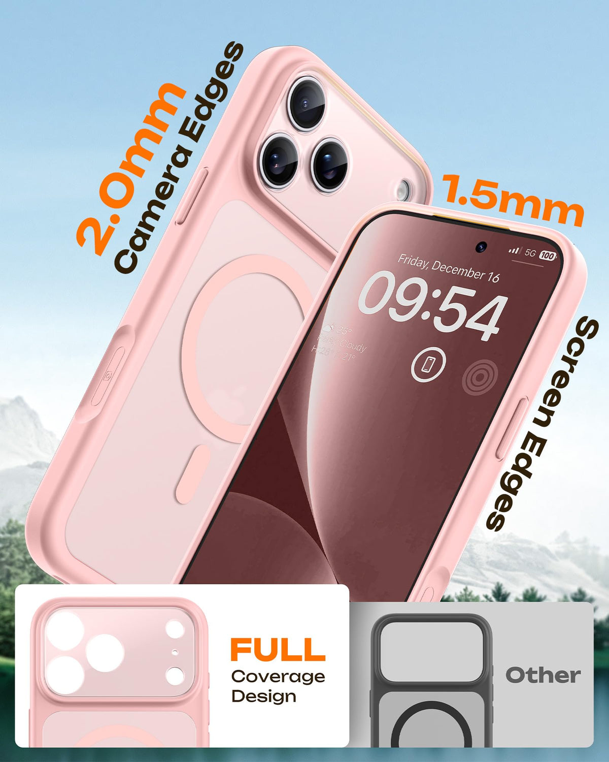 TOCOL for iPhone 18 Pro Max Case Pink, Compatible with MagSafe