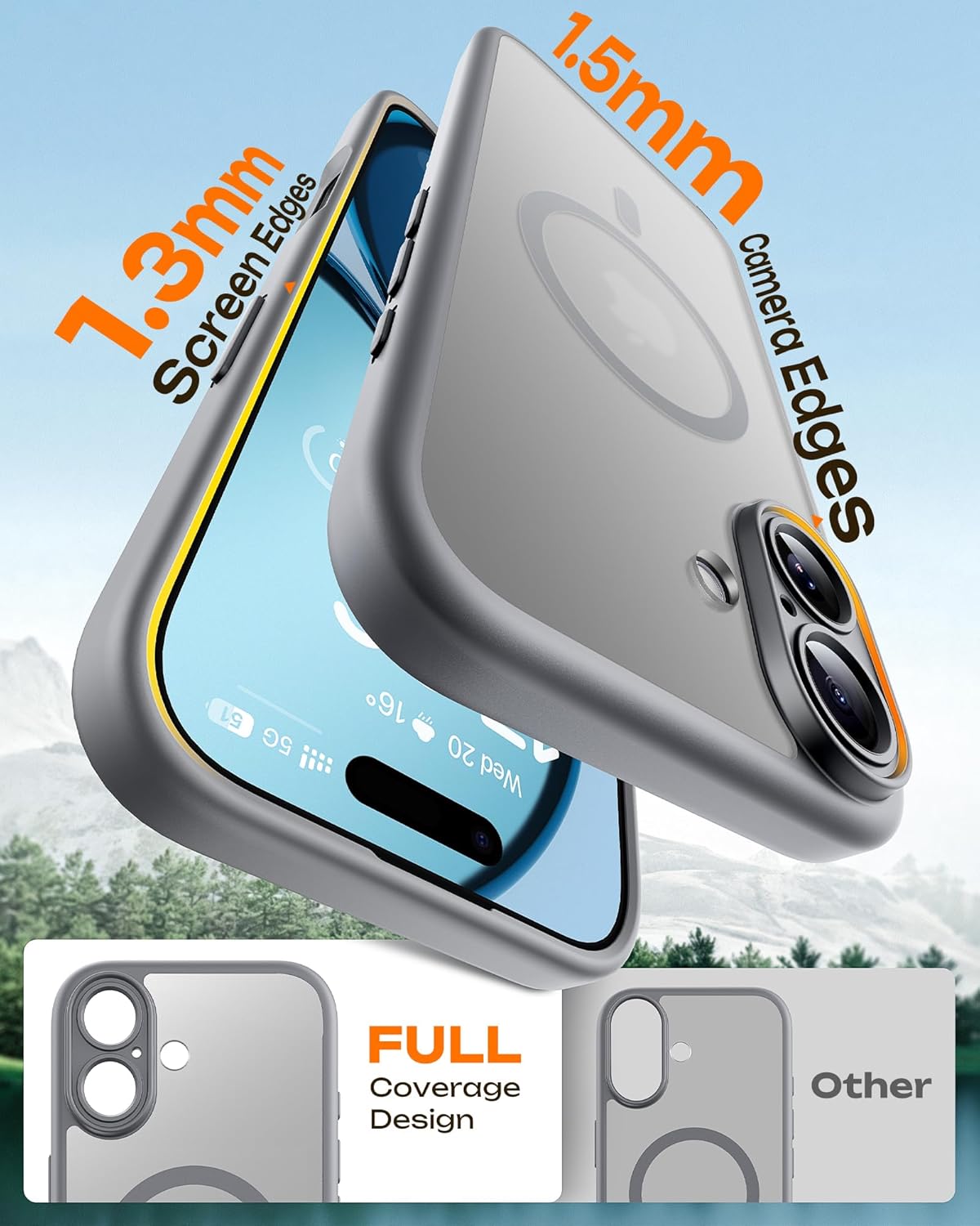 TOCOL Magnetic for iPhone 17 Case 6.3-Inch, Compatible with MagSafe, Full Camera Protection, Built-in Magnetic Ring, Drop Protection Shockproof Slim Translucent Matte Phone Cover