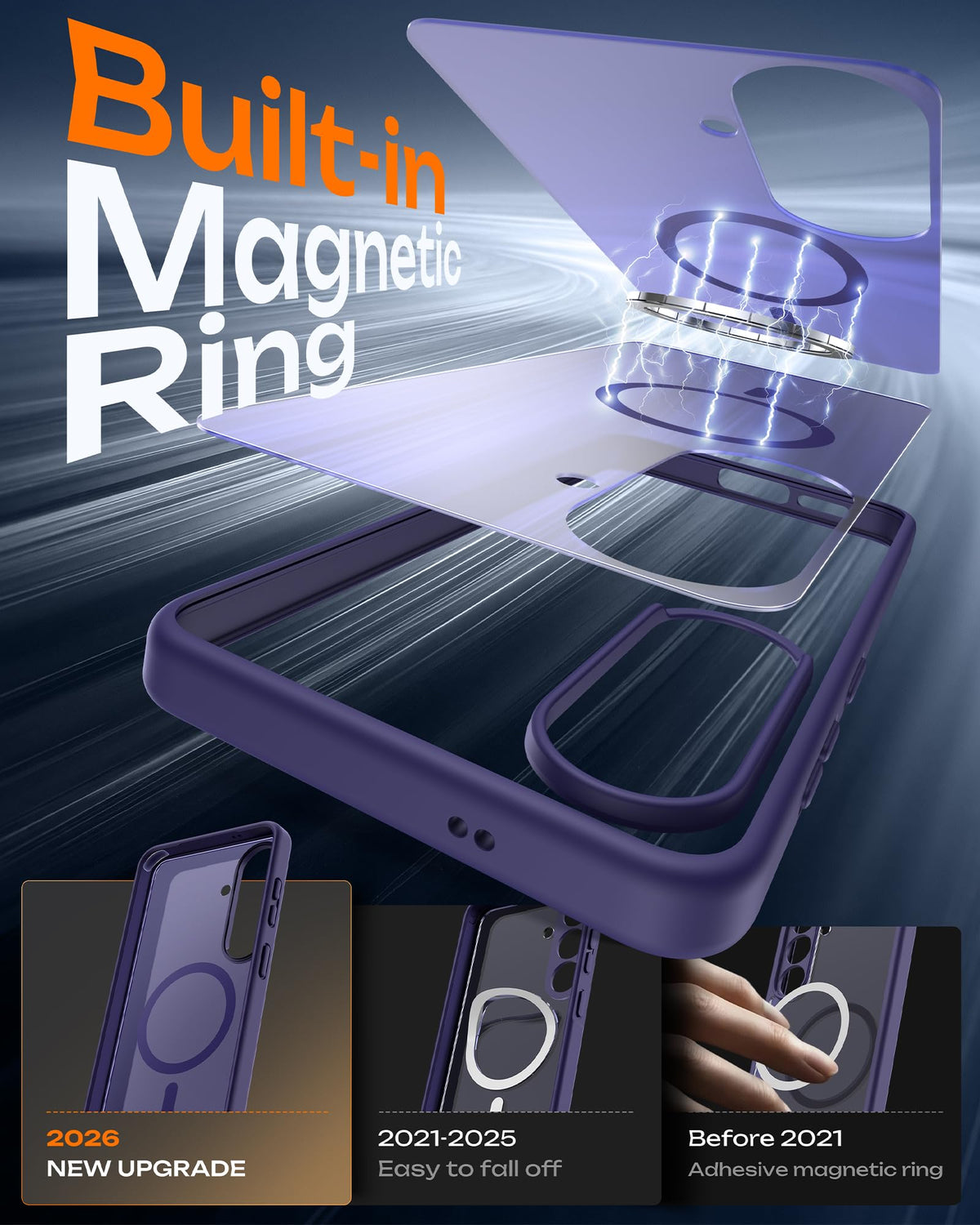 TOCOL for Samsung Galaxy S26 Case, Fit for MagSafe, Midnight Purple