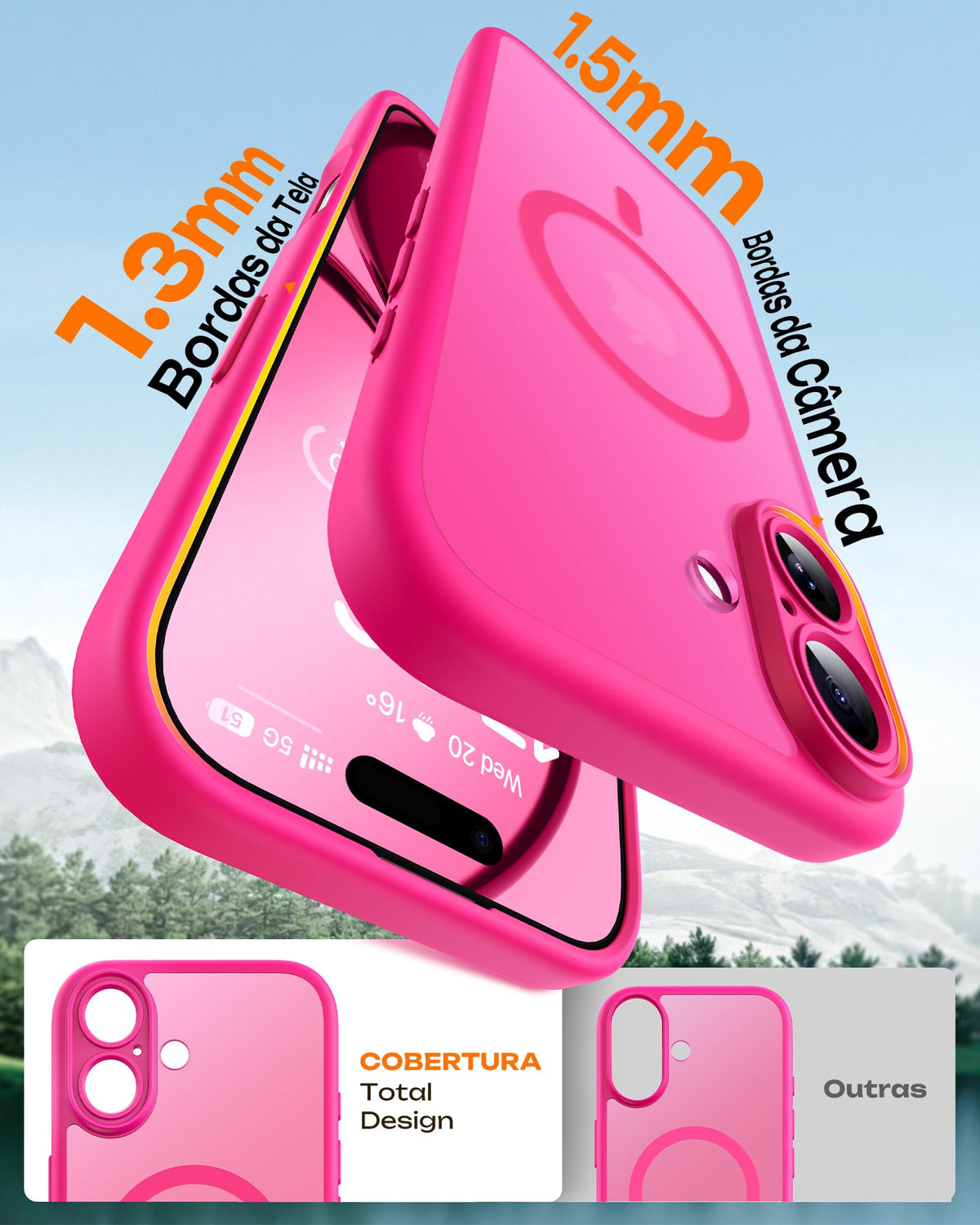 TOCOL for iPhone 17 Case, Compatible with MagSafe, Hot Pink