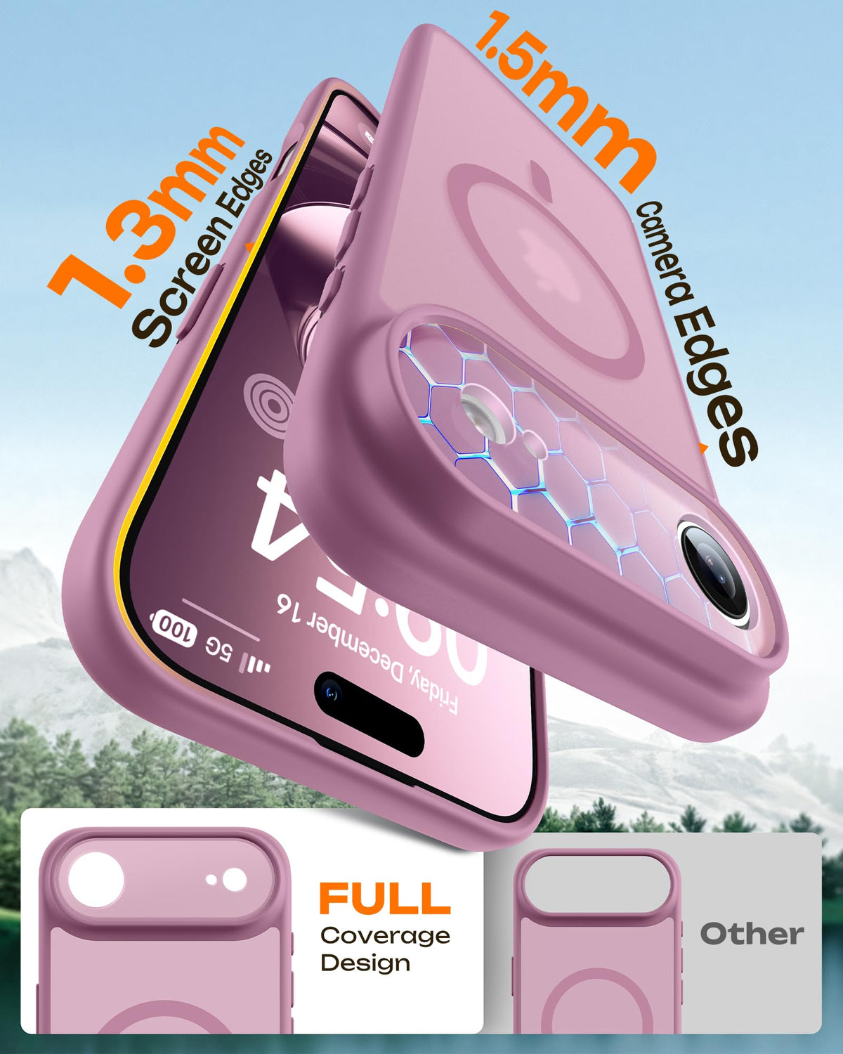 TOCOL for iPhone Air Case, Compatible with MagSafe, Lilac Purple